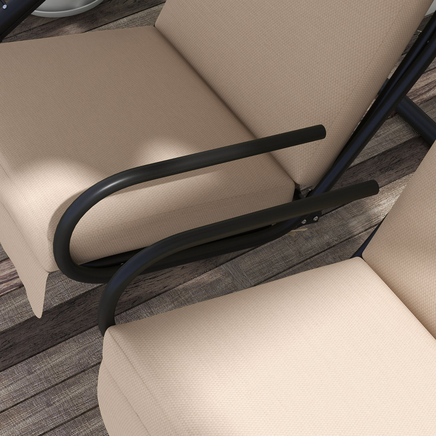 OUTSUNNY Patio Swing Chair With 2 Seats Cup Holders