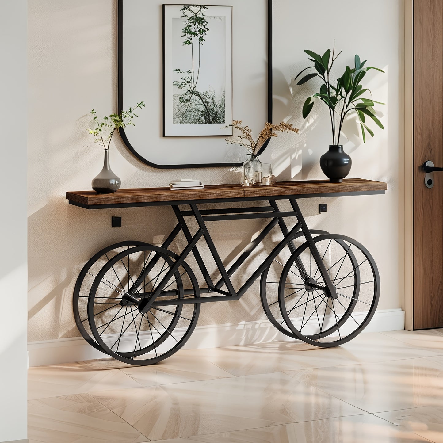 TribeSigns Contemporary Console Table With Engineered Wood And Metal