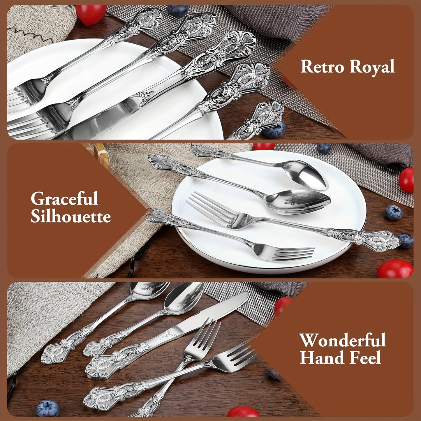 Luxury Palace Flatware Set Stainless Steel Cutlery for Home Use