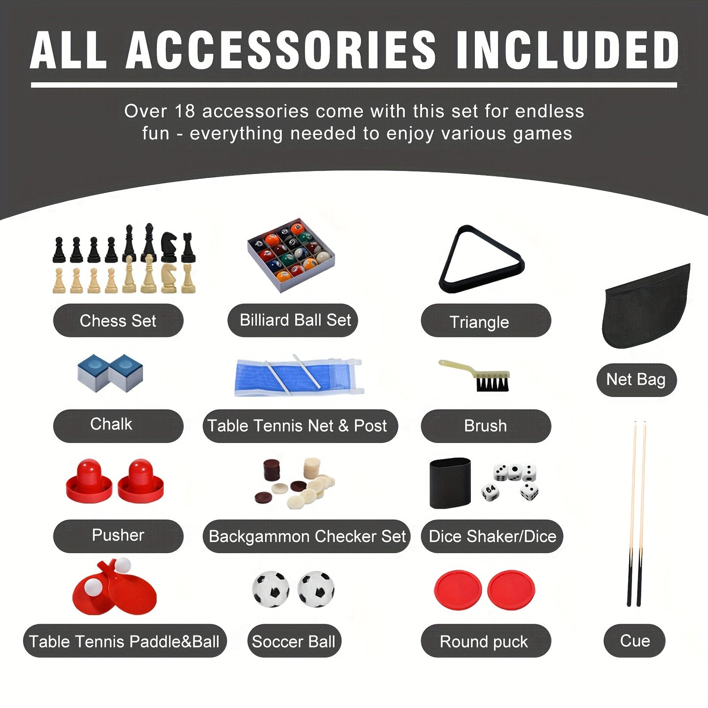 KULAMOON 7 In 1 Multi Game Table Set For Residence