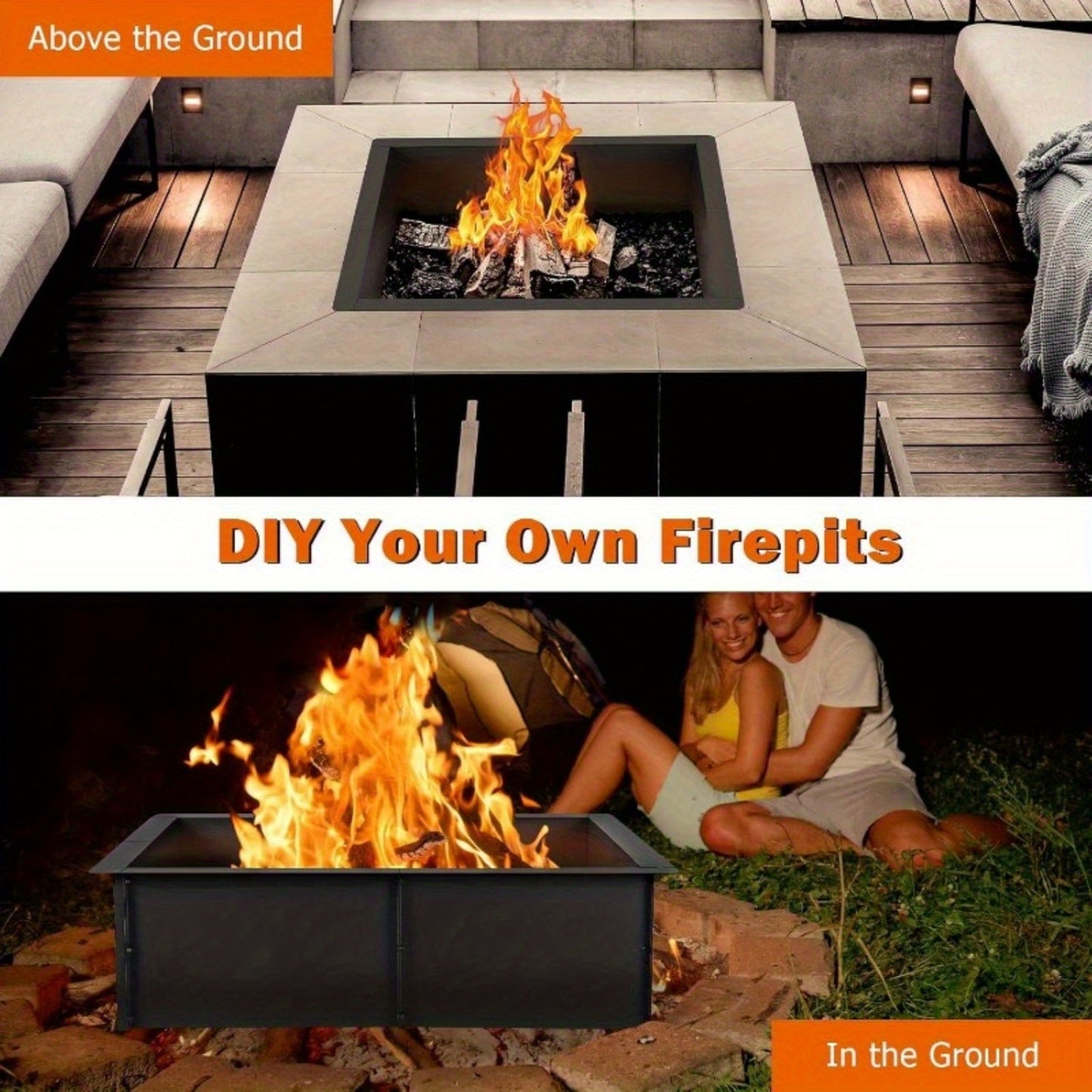 Durable Steel Fire Pit Insert For Outdoor Wood Burning