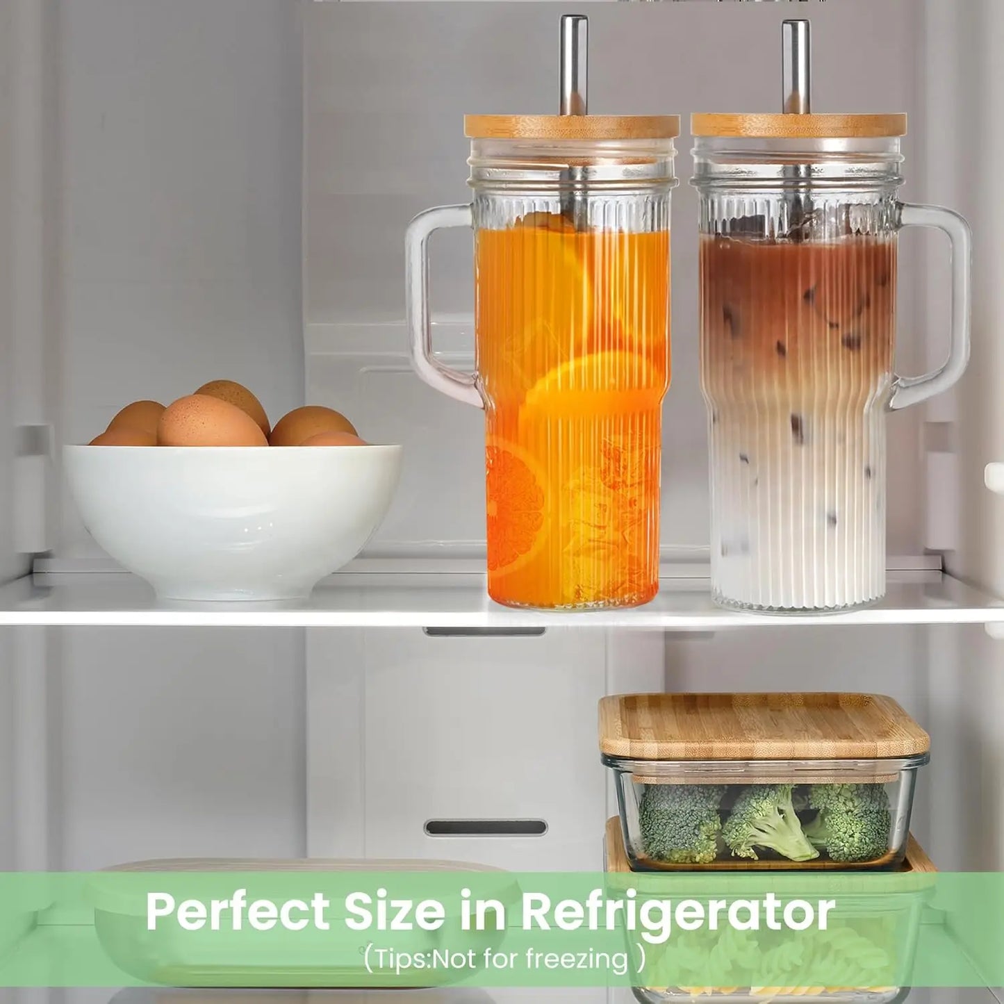 Glass Cups With Lids And Straws 19 Piece Set For Hot And Cold Drinks