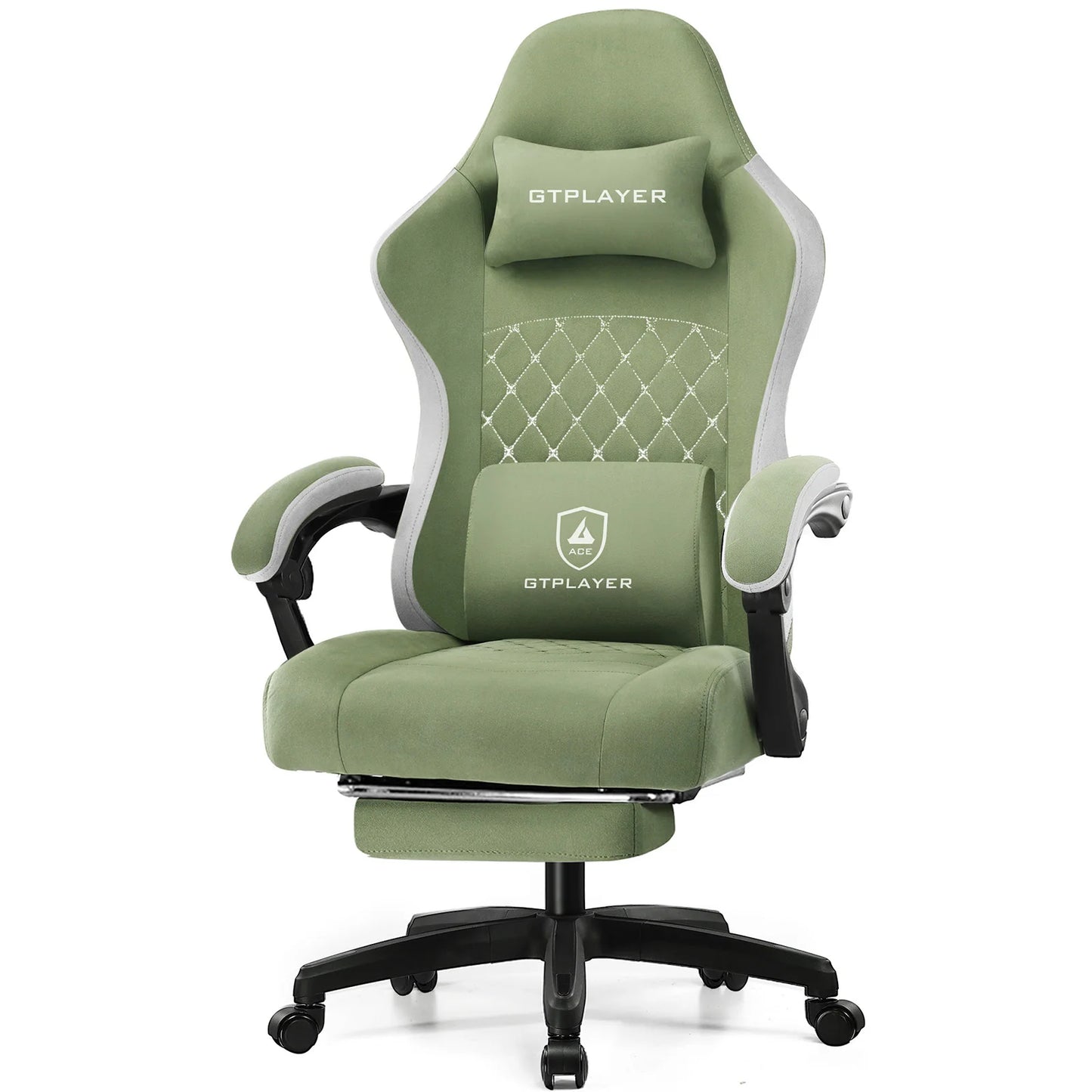 GTPLAYER Ergonomic Gaming Chair With Pocket Spring Cushion And Footrest