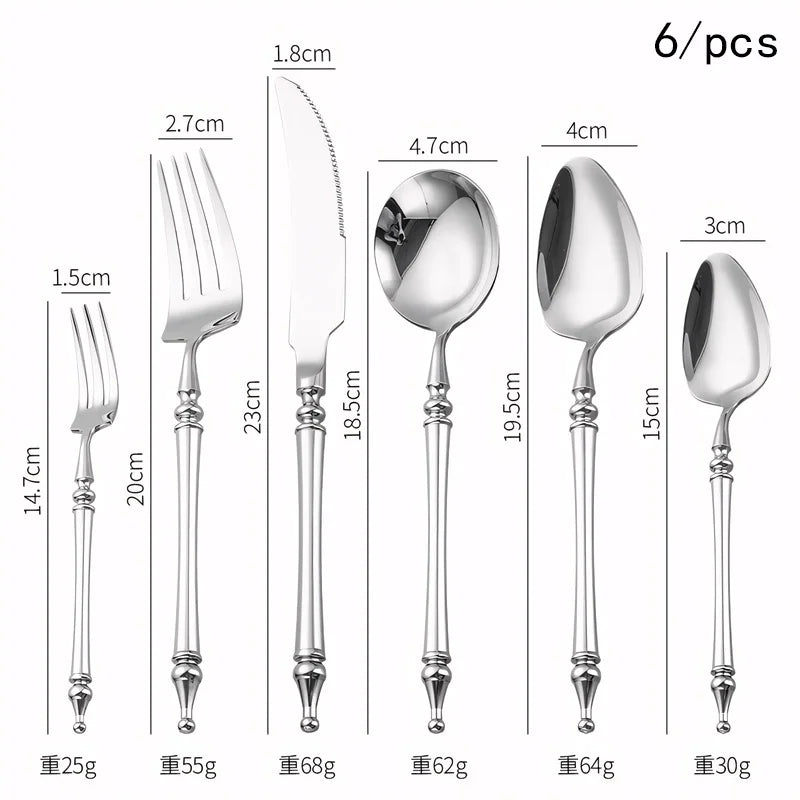UOSU Stainless Steel Cutlery Set Western Flatware Knife Fork Spoon