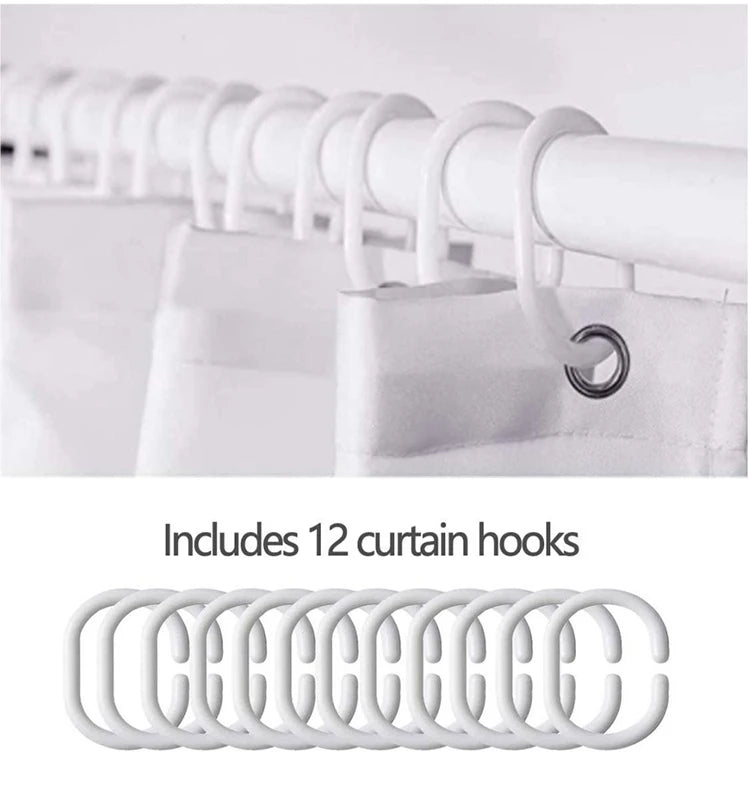 Arches Geometric Polyester Shower Curtain With Hooks
