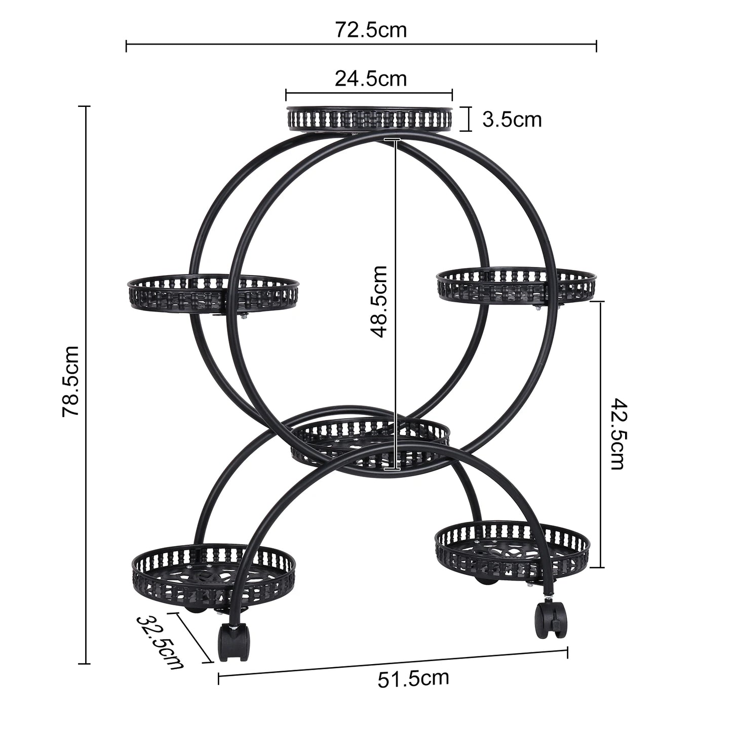 Outdoor garden plant stand with flowers arranged neatly