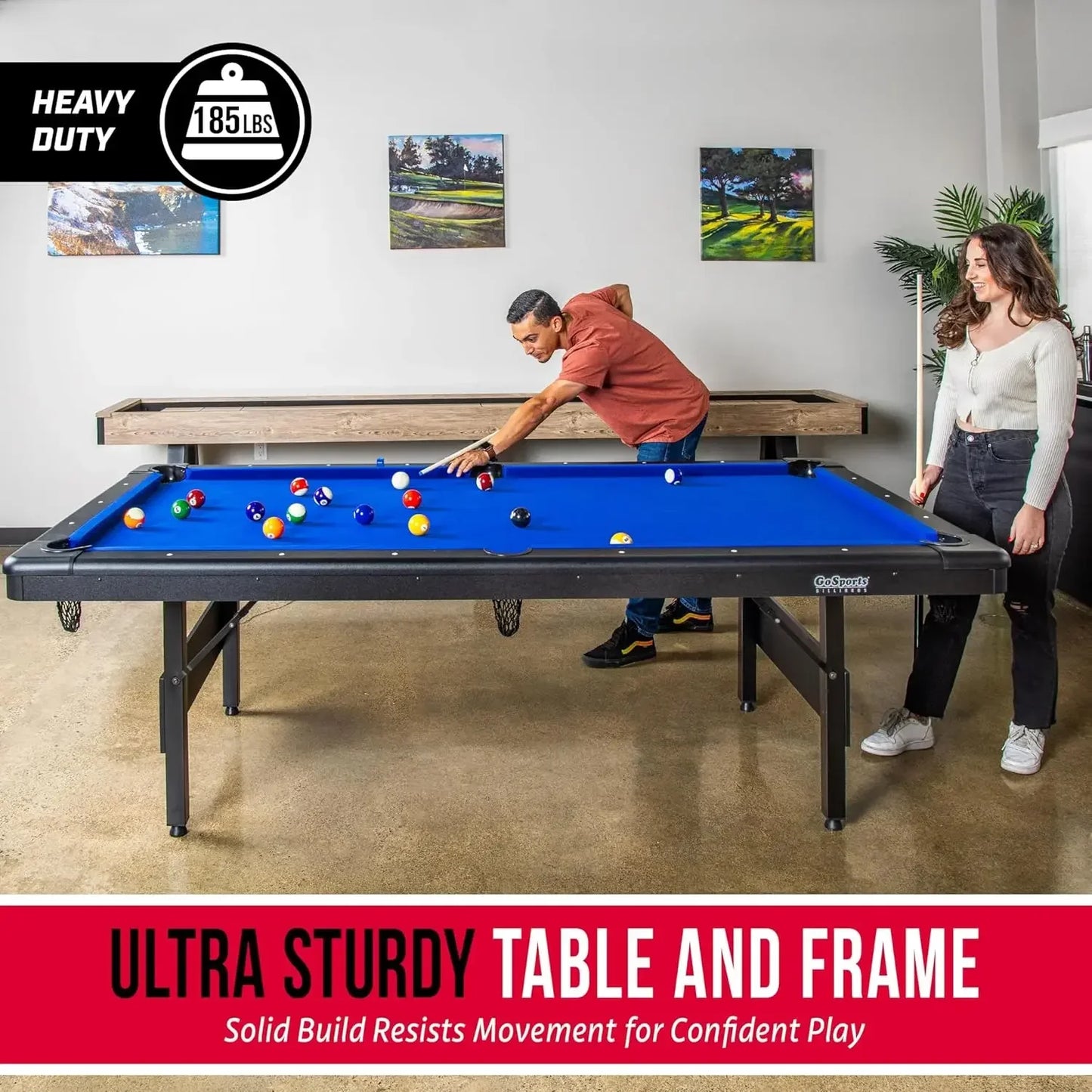 Portable Pool Table With Full Ball Set Cues Chalk Brush