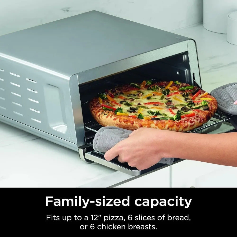 Ninja Air Fryer Toaster Oven Combo 8-in-1 Functionality Flip Up & Away for Storage Space Air Fry Basket, Sheet Pan