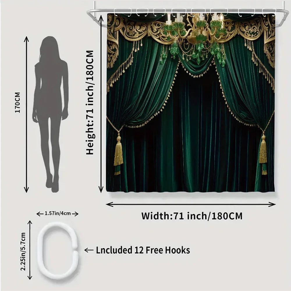 4pc Polyester Bath Curtain Set Striped Modern Home Decor