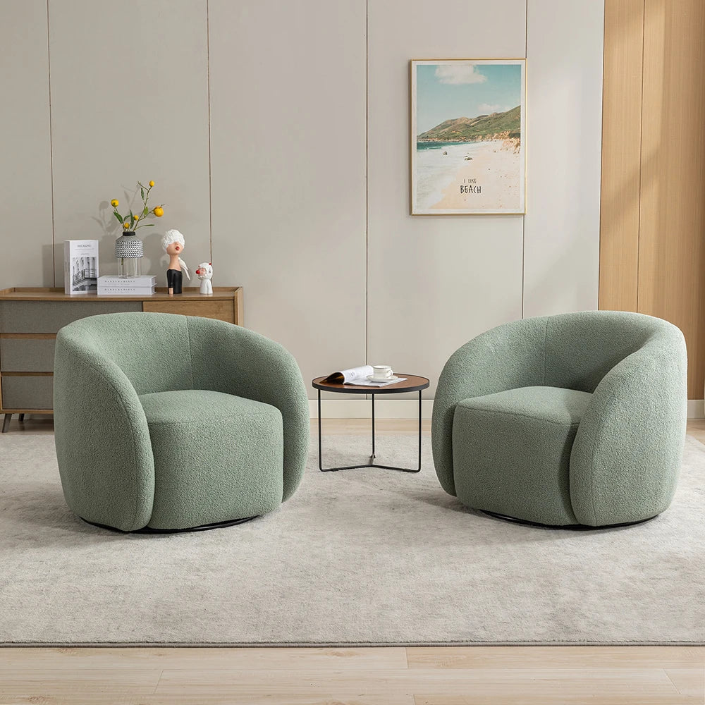 Modern Velvet 360 Degree Swivel Accent Armchair Set Of 2