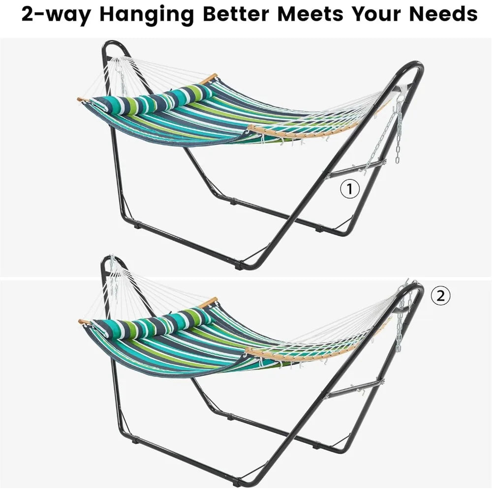 Hammock With Stand Set For Outdoor Use 2-3 People Patio