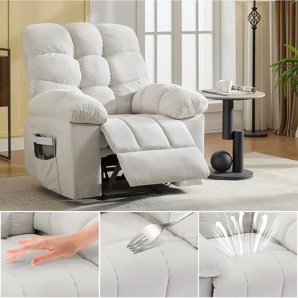 Ergonomic Reclining Chair With Heat And Massage Remote Control