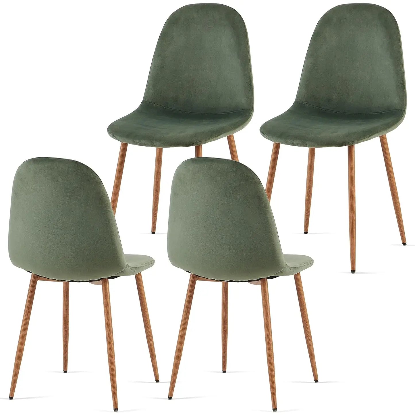 Velvet Dining Chairs Set Of 4 With Metal Legs Modern