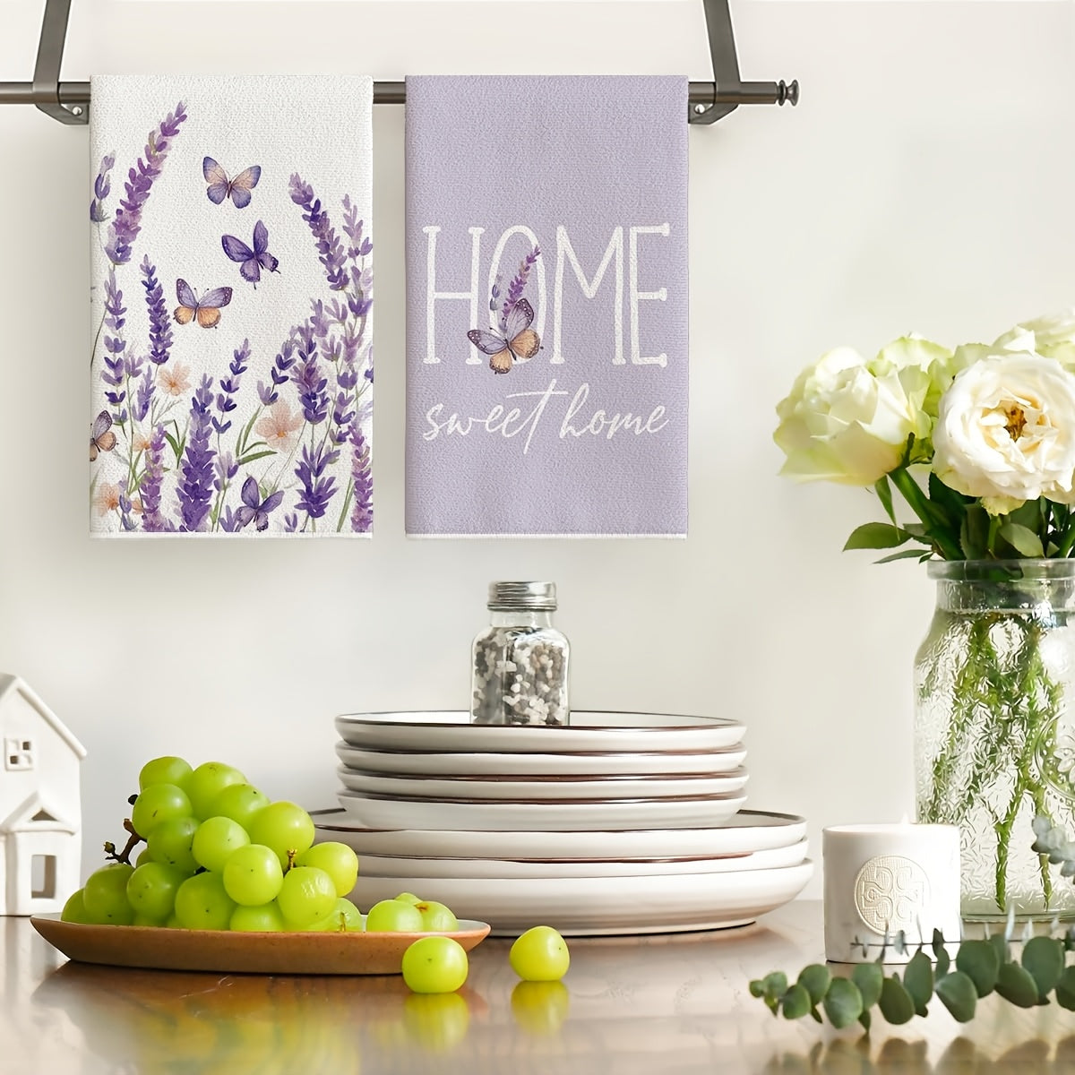 CMZLUMINEST Spring Kitchen Towels And Dishtowels With Floral Pattern