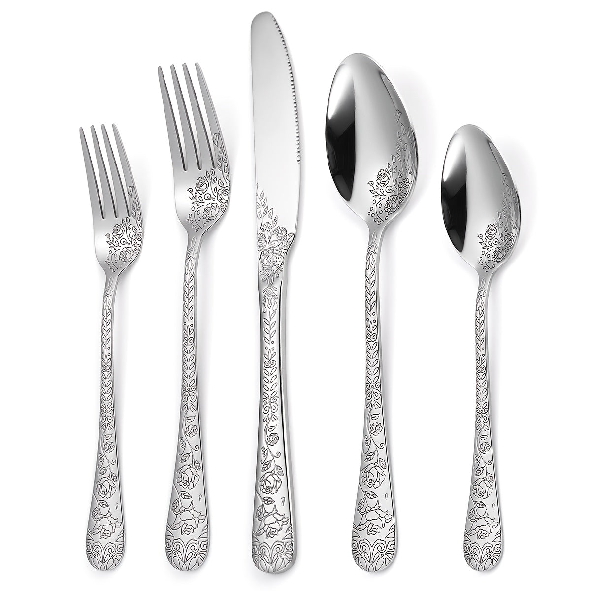 Stainless Steel 20 Piece Cutlery Set Fork Knife Spoon Kitchen Utensils