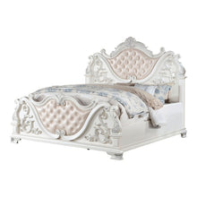 Vintage Tufted Leatherette Headboard Baroque Footboard Luxury Bed Frame
