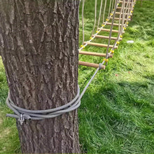 Solid Wood Outdoor Suspension Bridge For Backyard Playground Obstacle Course