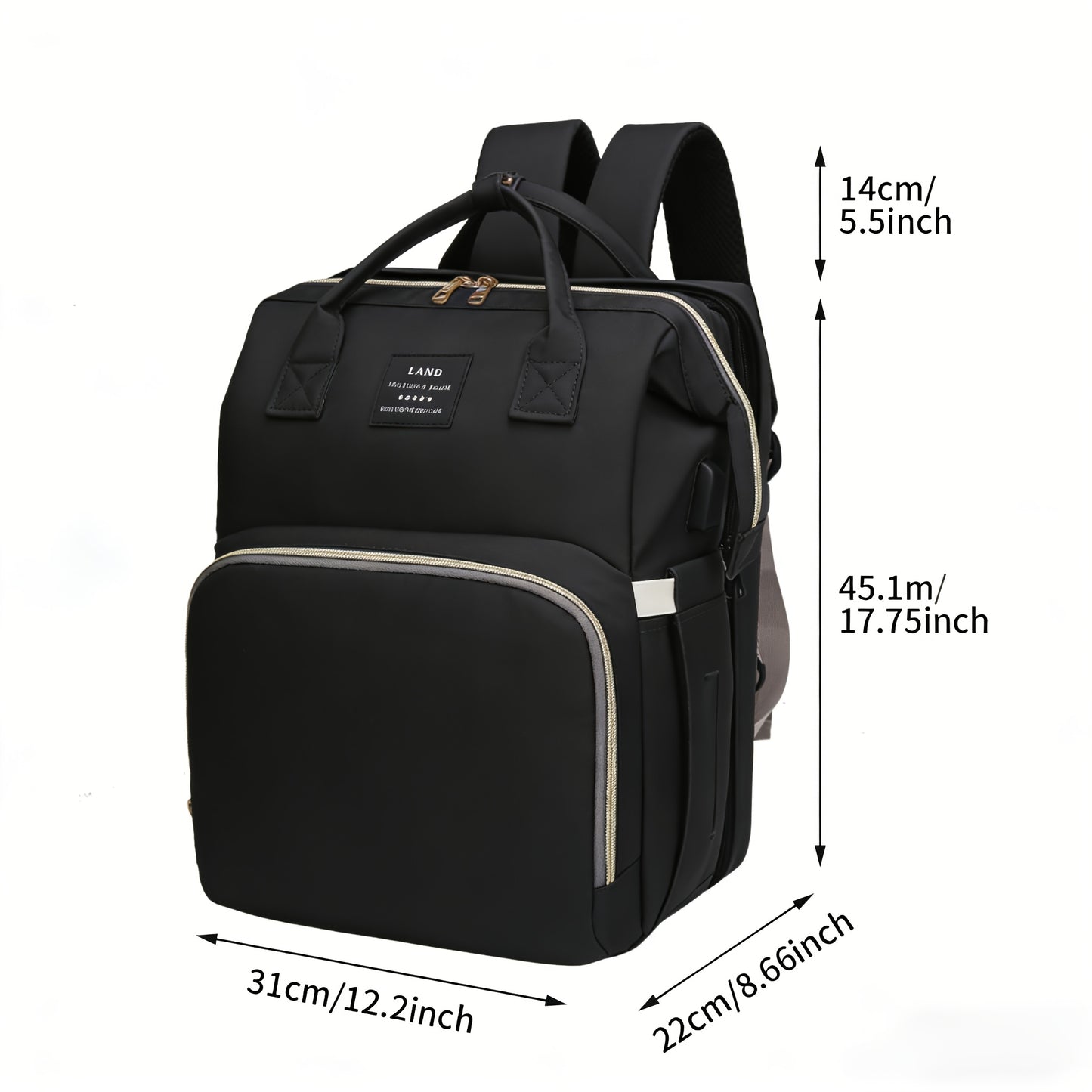 Multi-functional Diaper Bag Backpack | With Baby Carrier and Insulated Bottle Pocket, Large Capacity, Stylish, Polyester, Zipper Closure, Adjustable Shoulder Straps