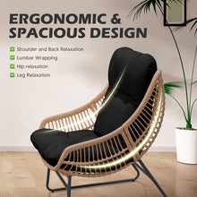 TAPPIO 3 Piece Outdoor Patio Furniture Set Papasan Chair Ottoman