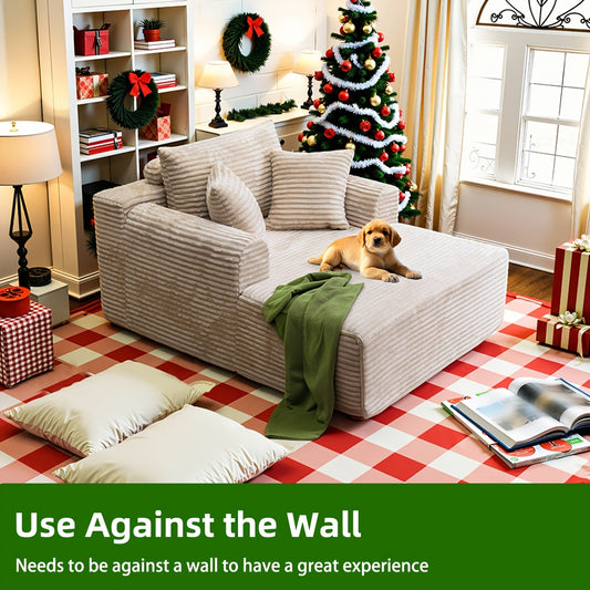 Striped Flannel Lazy Sofa For Cozy Relaxation And Holiday Movies