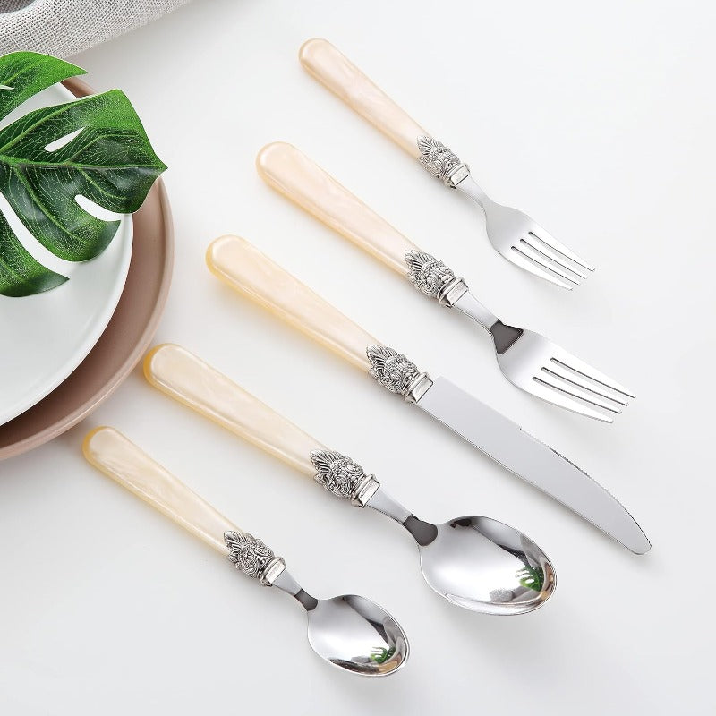 Reverie Stainless Steel Vintage Flatware Set Dishwasher Safe