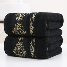 Cotton Bath Towel Set 400 GSM Geometric Embroidery 2 Pieces