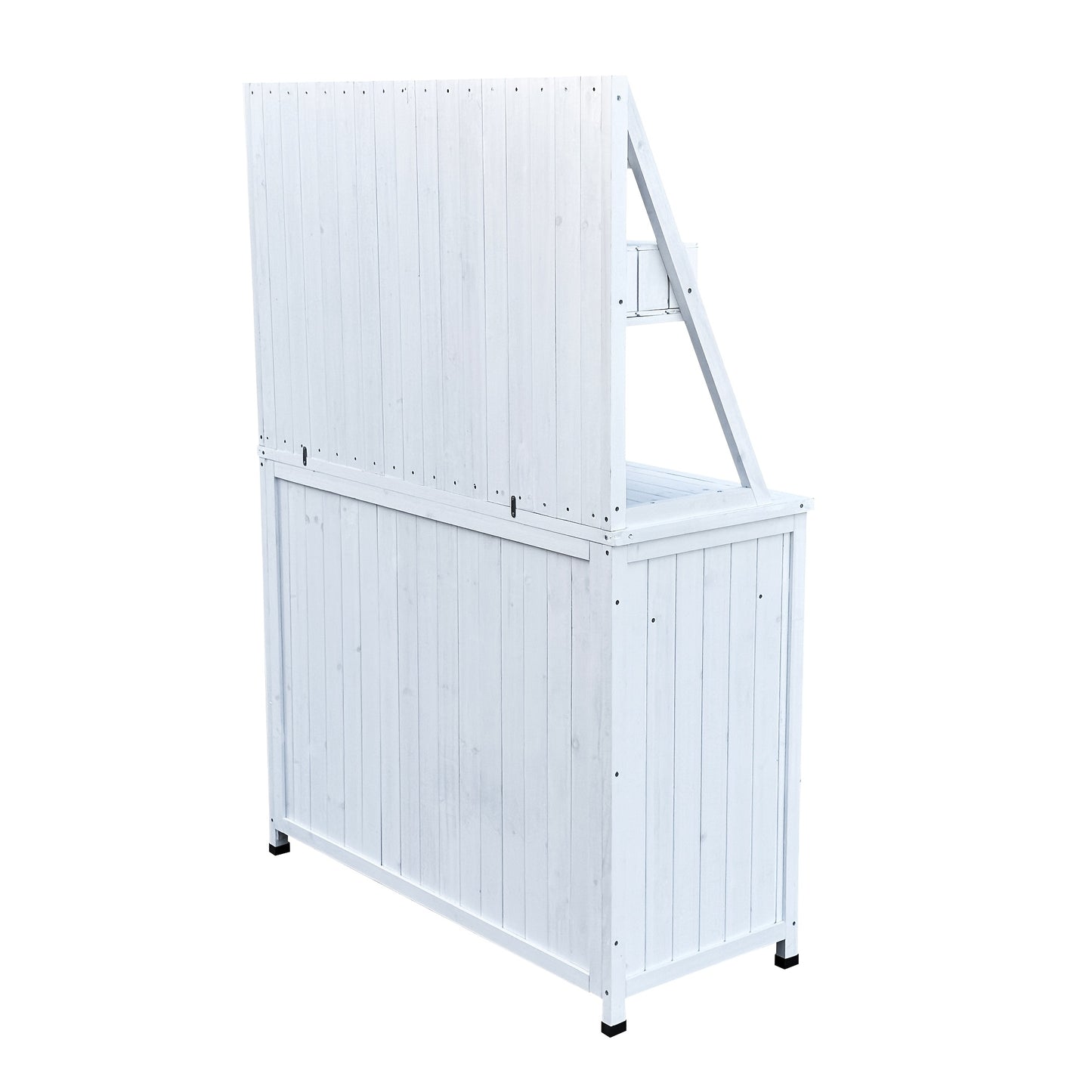 Outdoor Solid Fir Potting Station With Double Doors Shelved Top
