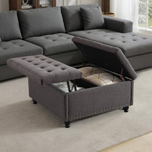 KINGFUN Square Storage Ottoman With Removable Lid Hardwood