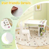 COSTWAY Kids Art Table And Chair Set With Paper Roll