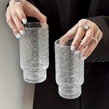FGFW Embossed Crabapple Flower Glass Cup Stackable Reusable