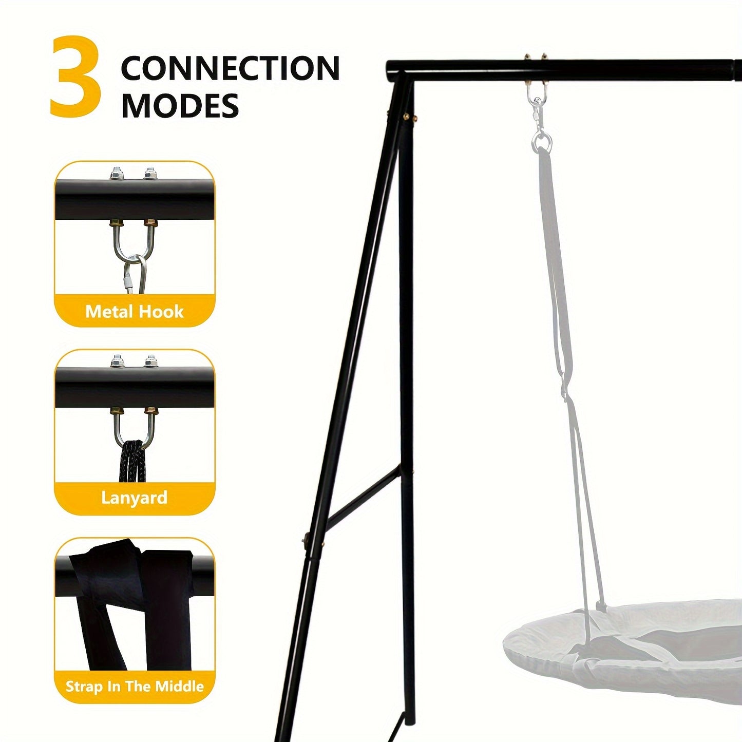 HISHINE Heavy Duty Steel Swing Stand With Ground Pegs