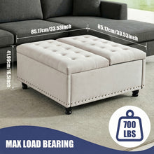 KINGFUN Square Storage Ottoman With Removable Lid Hardwood