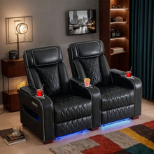 Consofa Home Theater Seating Power Recline Leather Memory Foam Sofa