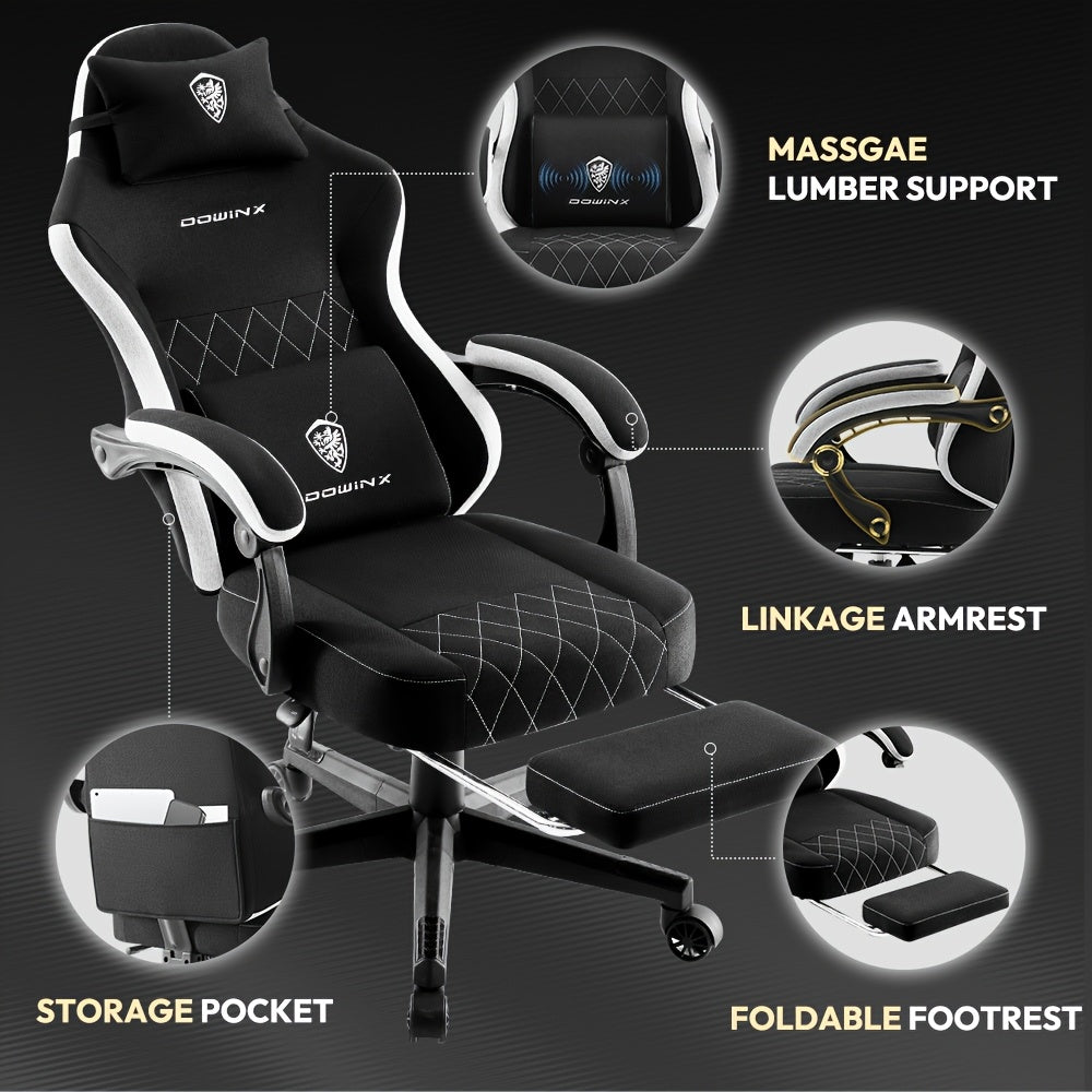 Gaming Chair With Breathable Fabric And 300 Lbs Weight Capacity