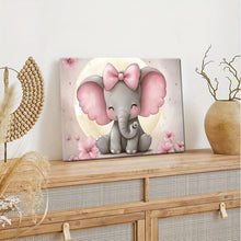 Baby Elephant With Big Ears Wooden Framed Canvas Wall Art