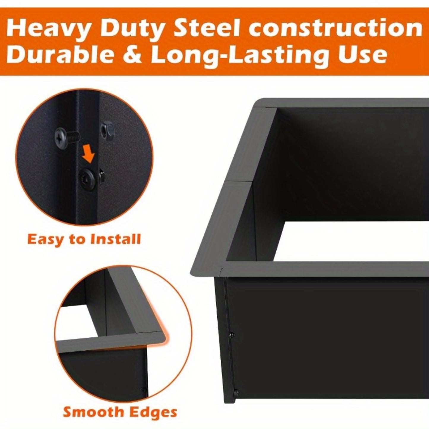 Durable Steel Fire Pit Insert For Outdoor Wood Burning