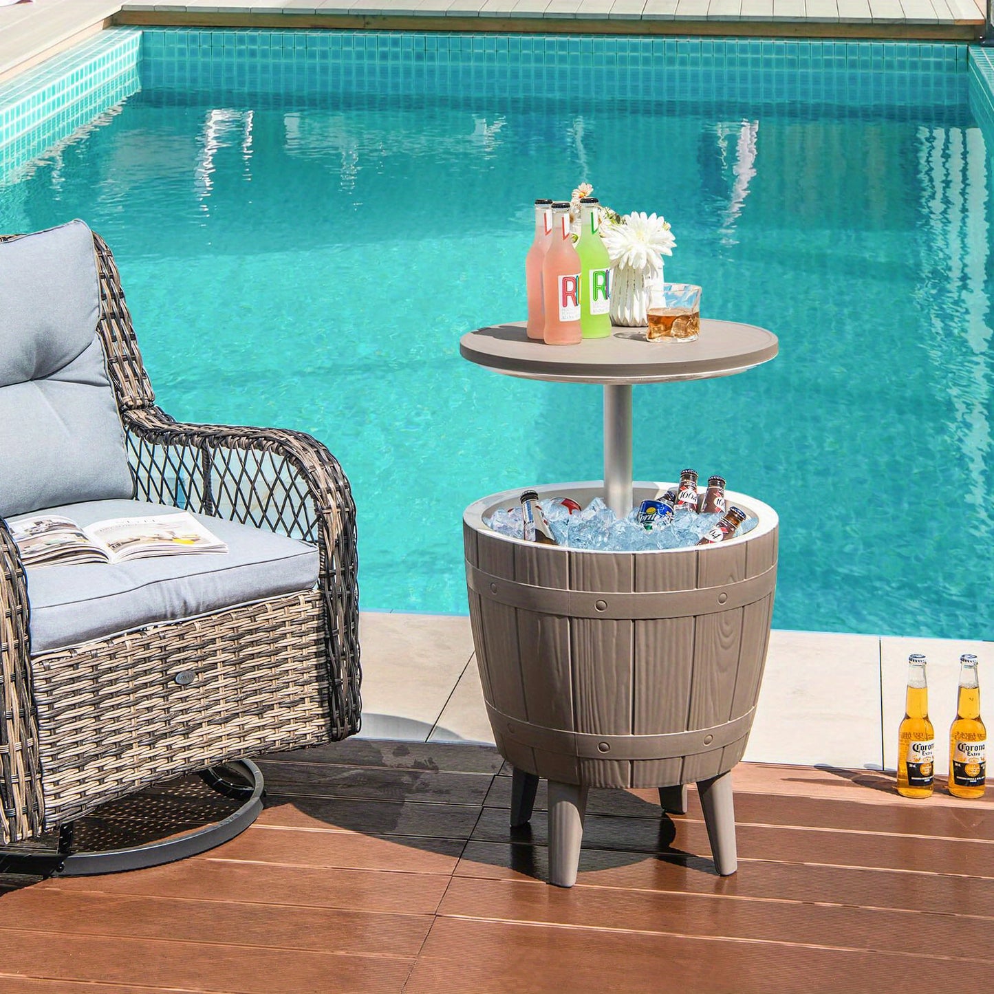 MULTIGOT Heavy Duty Cooler Bar Table ThreeInOne Convertible Outdoor