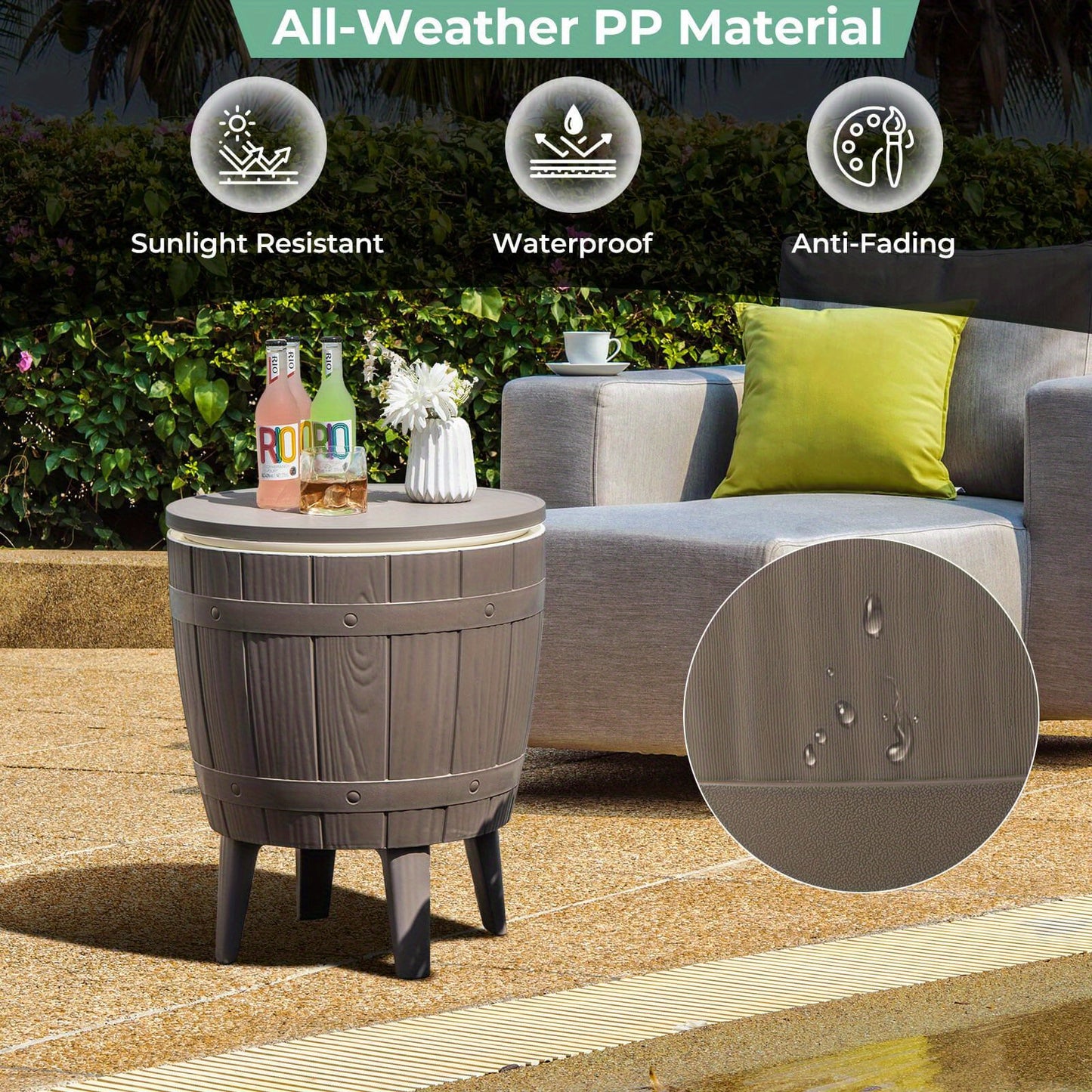 MULTIGOT Heavy Duty Cooler Bar Table ThreeInOne Convertible Outdoor