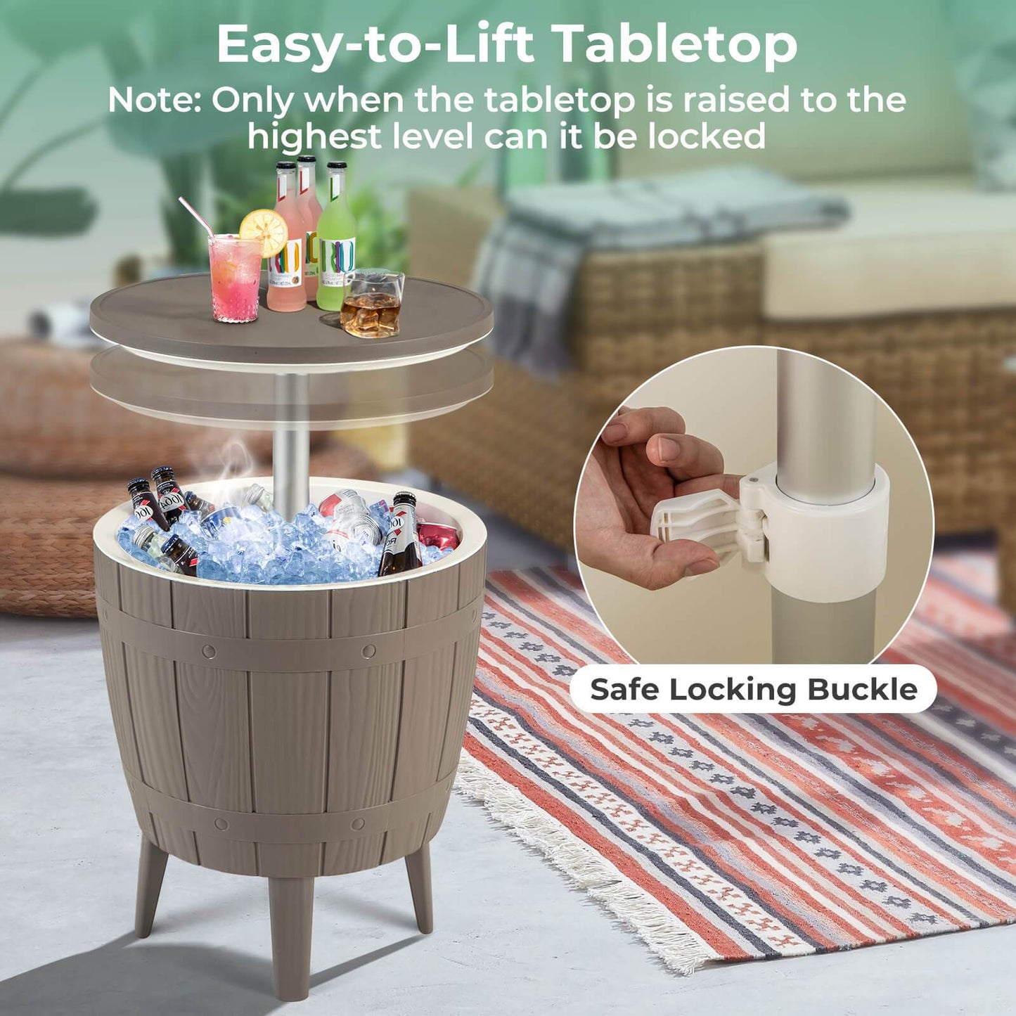 MULTIGOT Heavy Duty Cooler Bar Table ThreeInOne Convertible Outdoor