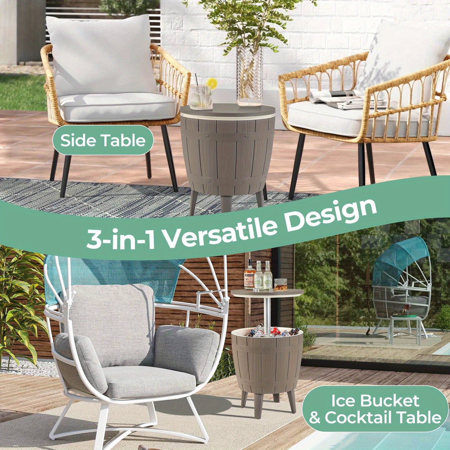 MULTIGOT Heavy Duty Cooler Bar Table ThreeInOne Convertible Outdoor