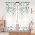 DRIFTAWAY Floral Sheer Curtains Leaf Print Light Filtering Drapes Living Room