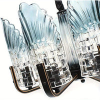 GDRASUYA Modern Crystal Chandelier 10 Light LED Glass Pendant