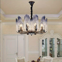 GDRASUYA Modern Crystal Chandelier 10 Light LED Glass Pendant
