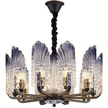 GDRASUYA Modern Crystal Chandelier 10 Light LED Glass Pendant