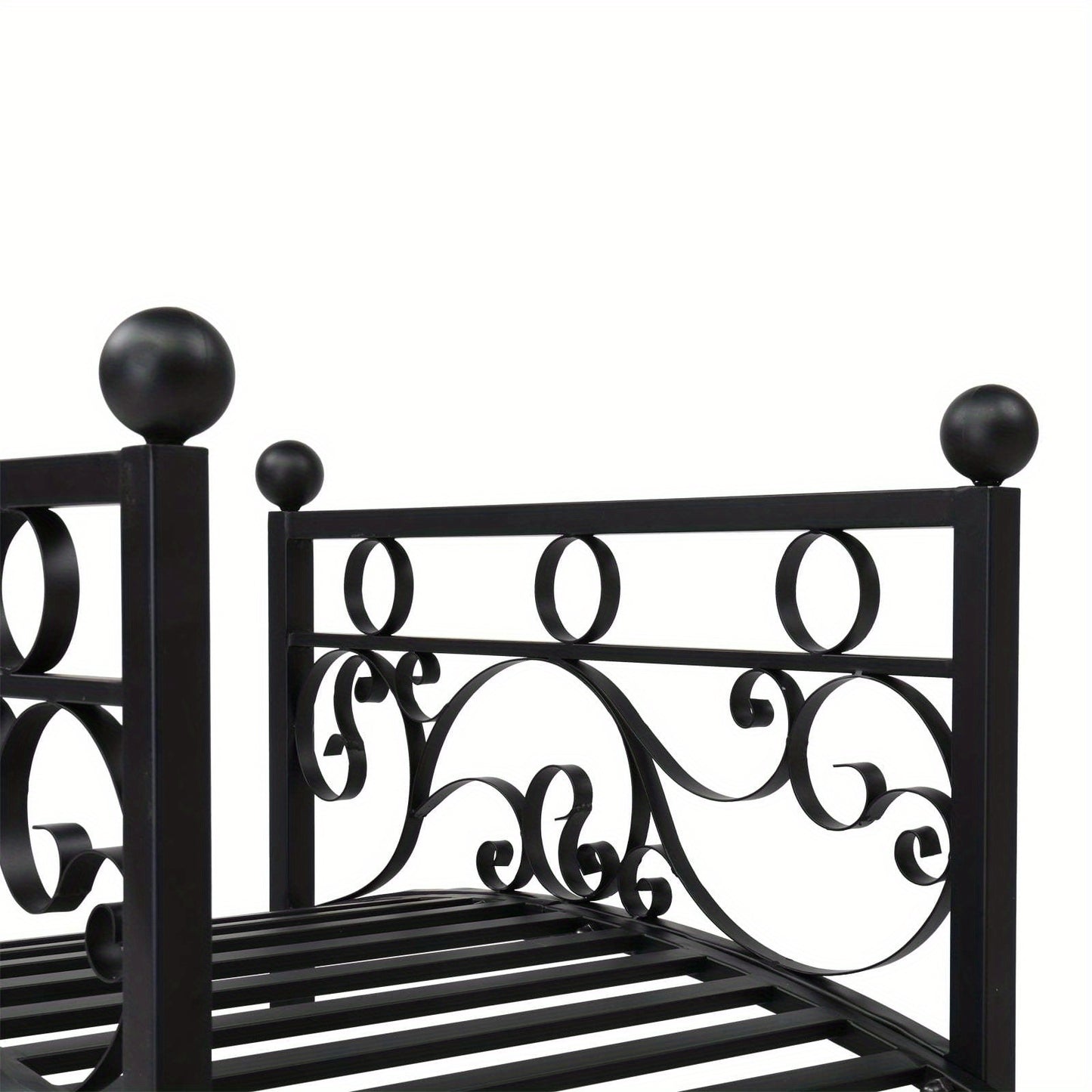 LEADZM Metal Garden Bridge Decorative Arch Walkway With Guardrails