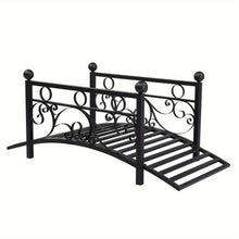 LEADZM Metal Garden Bridge Decorative Arch Walkway With Guardrails