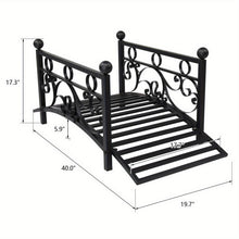LEADZM Metal Garden Bridge Decorative Arch Walkway With Guardrails