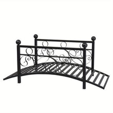 LEADZM Metal Garden Bridge Decorative Arch Walkway With Guardrails