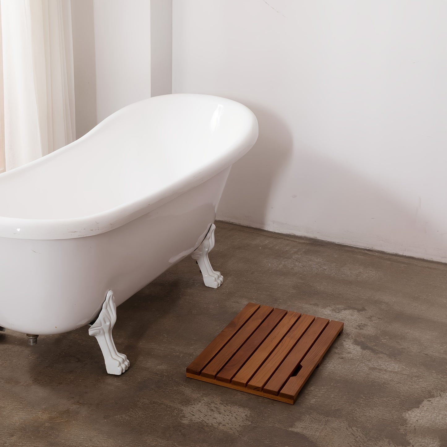 Solid Wood Non Slip Bathroom Mat For Shower And Bathtub