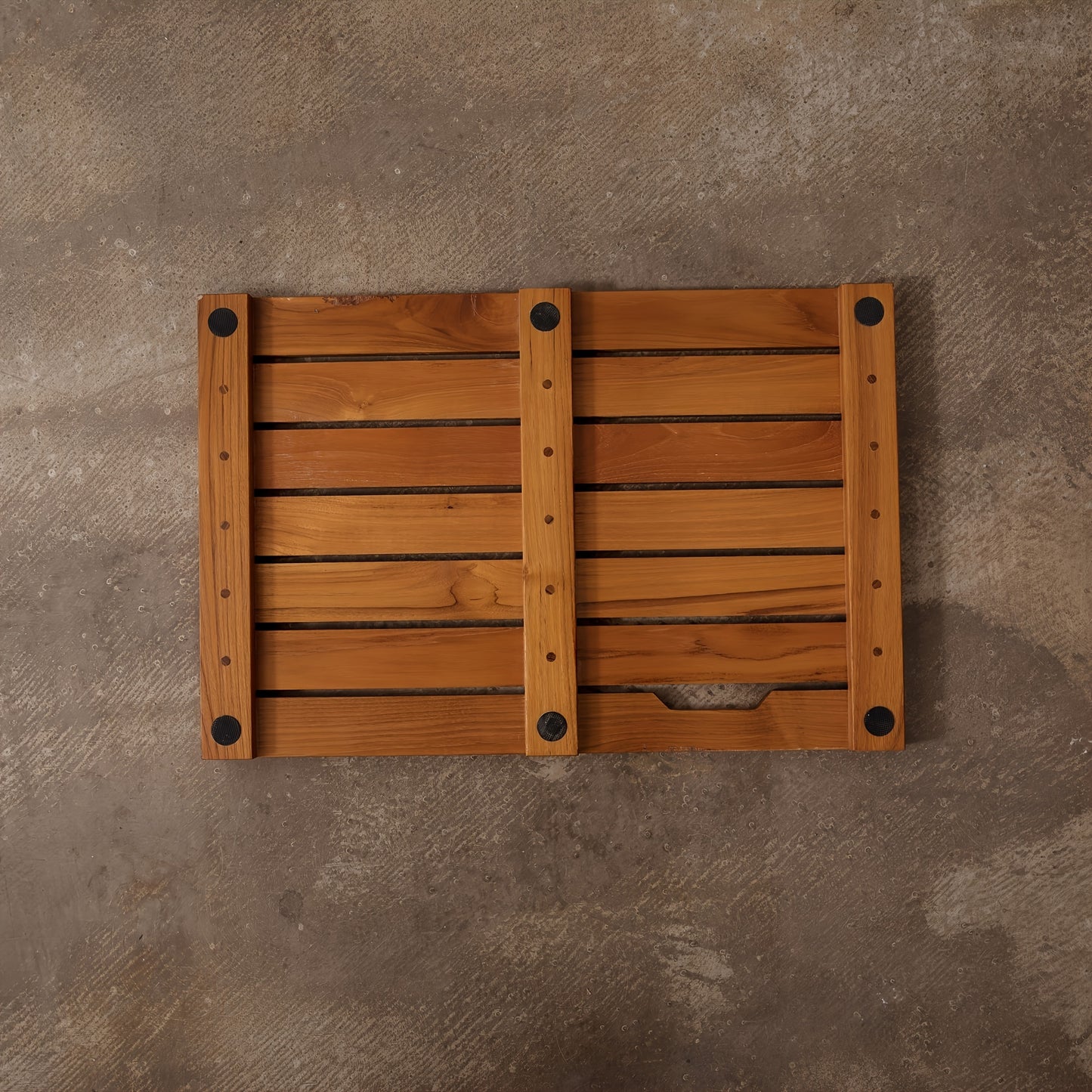 Solid Wood Non Slip Bathroom Mat For Shower And Bathtub